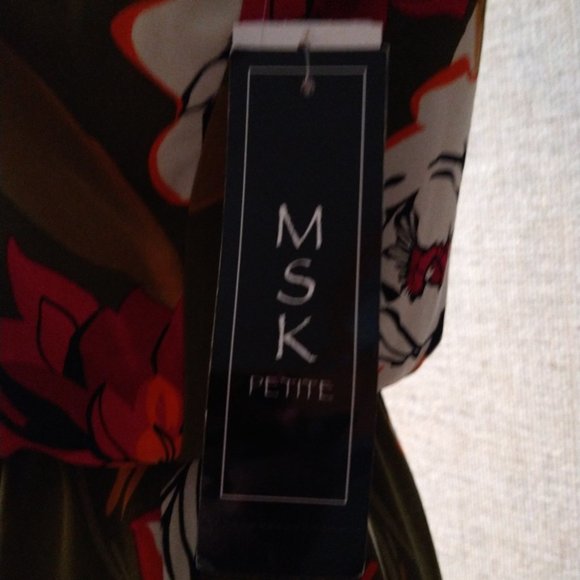 BNWT - MSK PETITE - GEORGEOUS DRESS - GOLD ACCENTS - SIZE PM - Picture 4 of 8